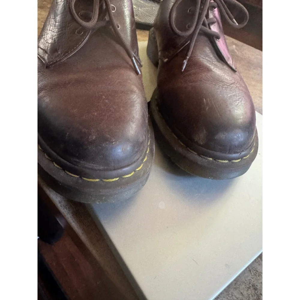 Dr. Martens 1461 DM080 Size 12 Brown Leather 3-Eye Oxford Shoes Grunge Academic